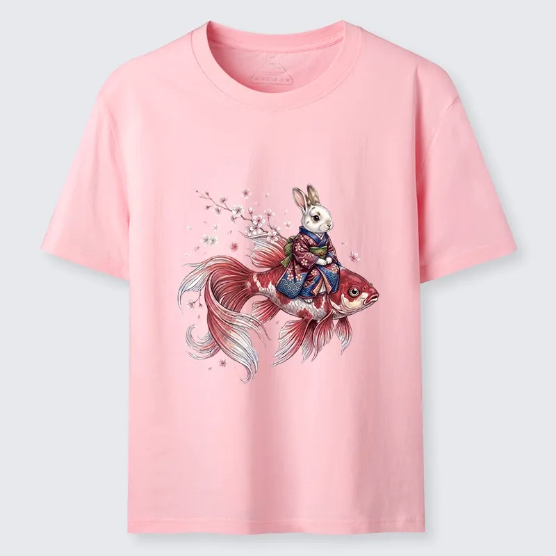 Tokyo-Tiger Japanese Style Rabbit And Koi Fish Classic T-Shirt