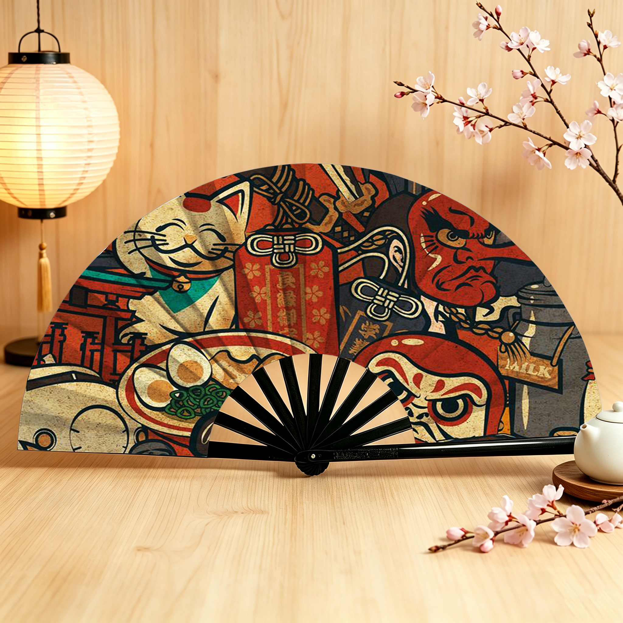 Tokyo-Tiger Japanese Traditional Elements Hand Fan