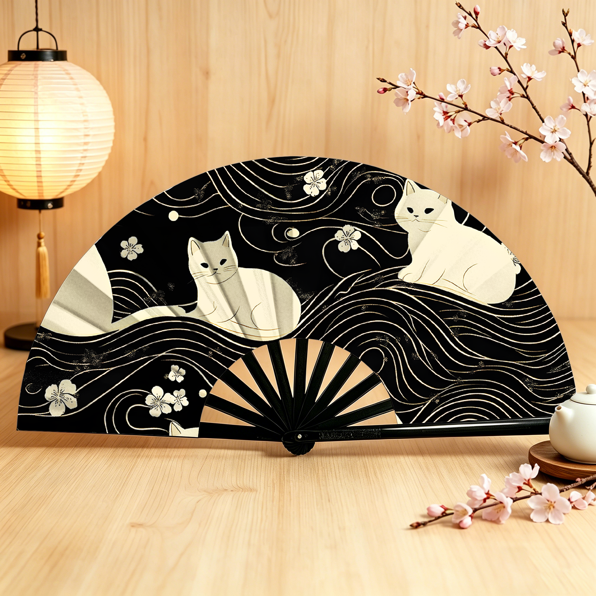Tokyo-Tiger Mysterious Cat Hand Fan