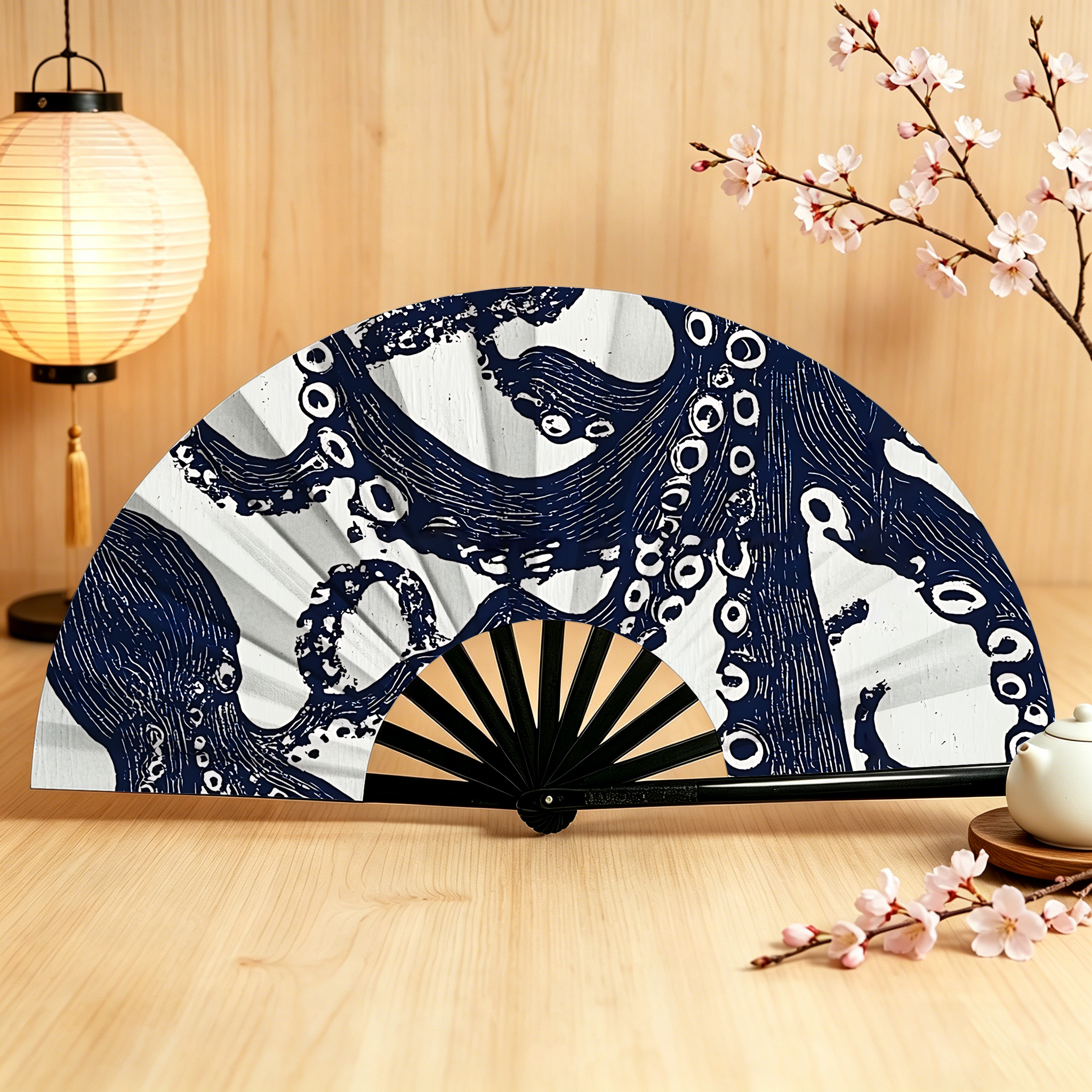 Tokyo-Tiger Ocean Octopus Hand Fan