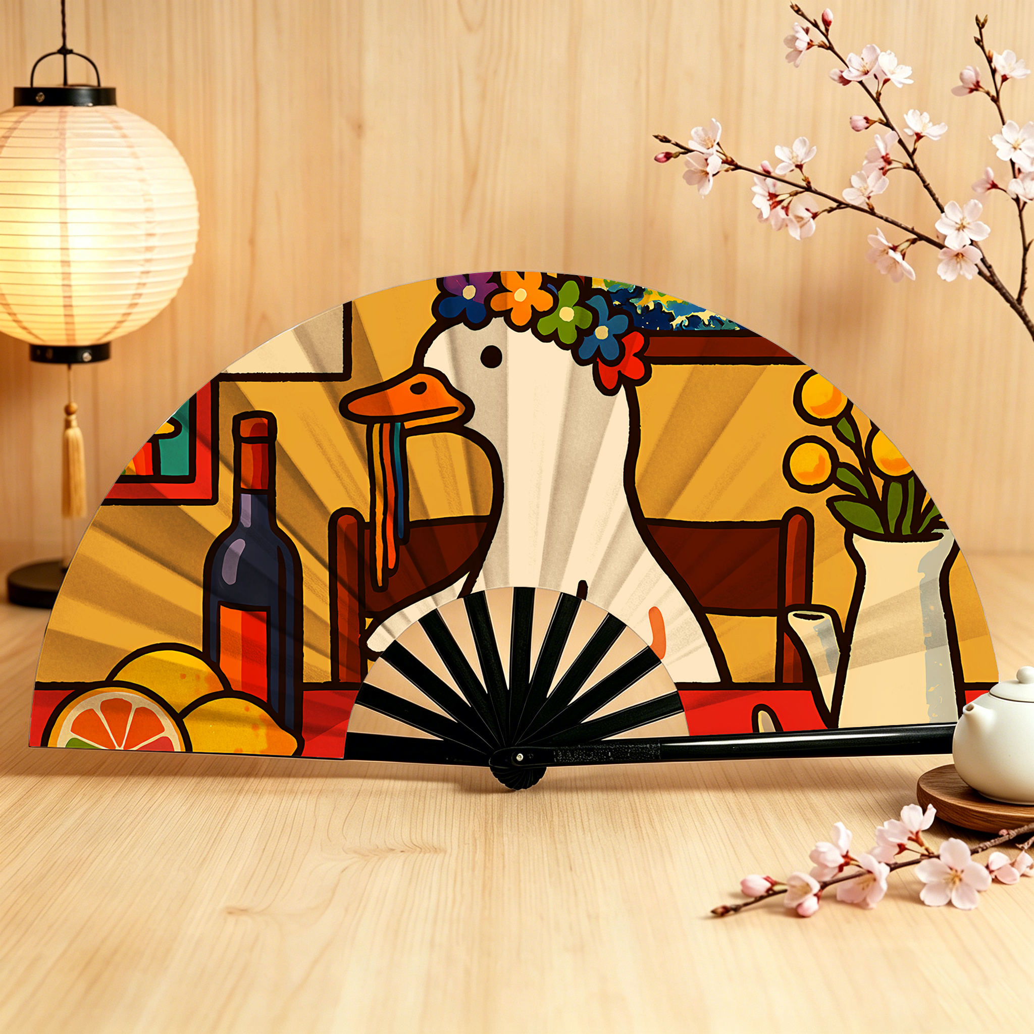 Tokyo-Tiger More Spaghetti Less Upsetti Goose Hand Fan