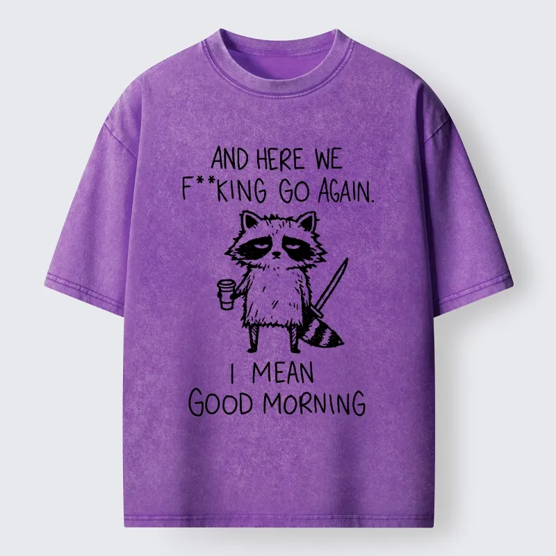 Tokyo-Tiger Coffee First Questions Later Raccoon Washed T-Shirt