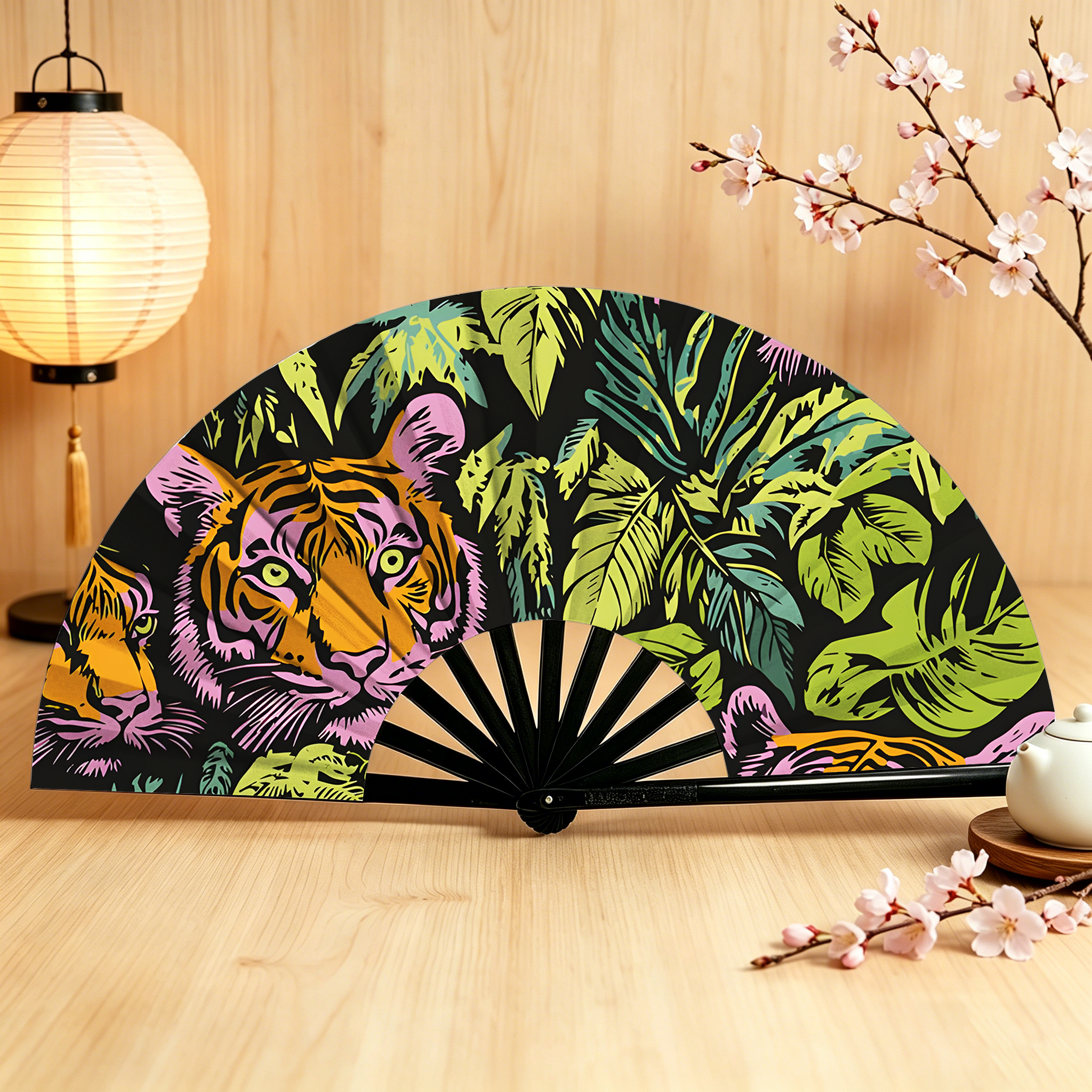 Tokyo-Tiger Tiger In The Jungle Hand Fan