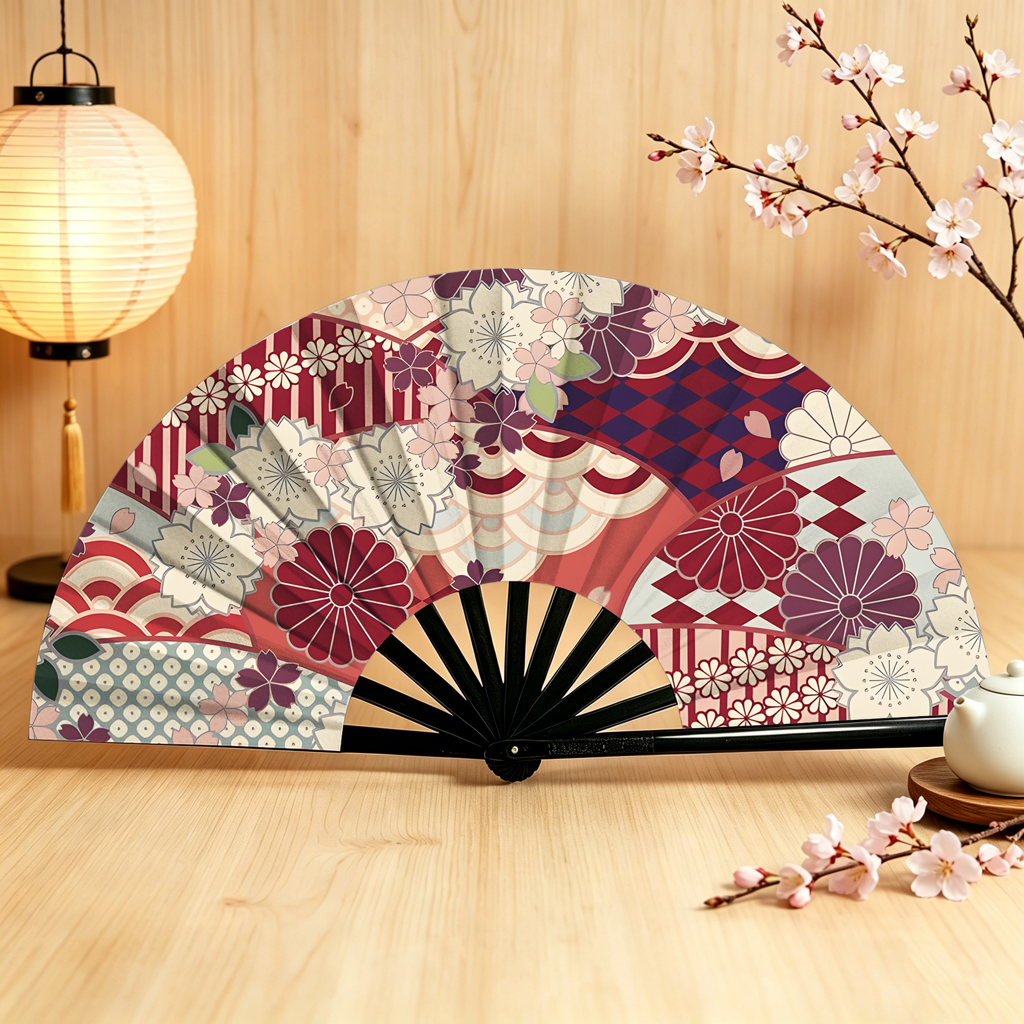 Tokyo-Tiger A Floral Fusion Hand Fan