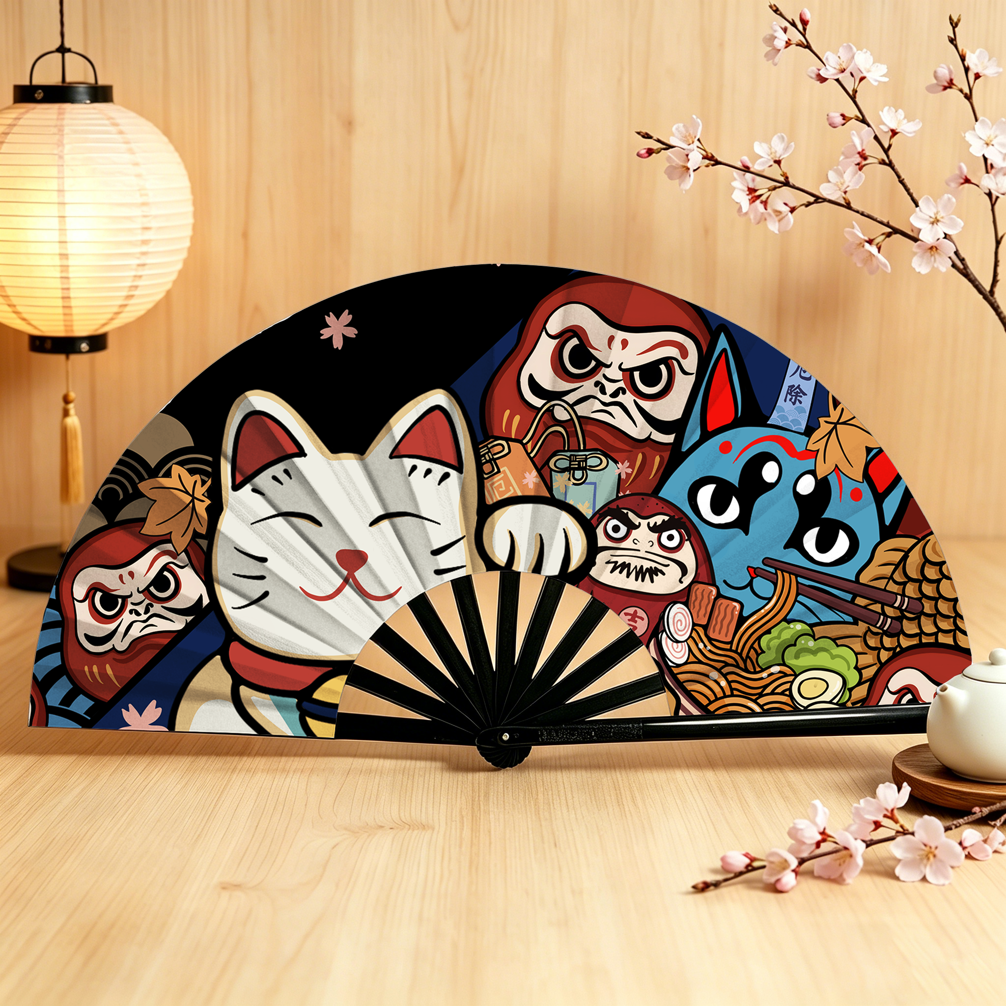 Tokyo-Tiger Traditional Japanese Elements Hand Fan