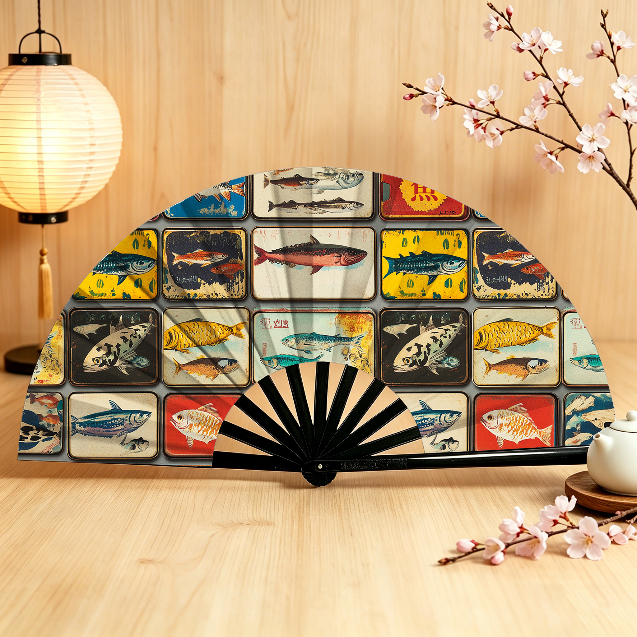 Tokyo-Tiger Vintage Fish Collection Hand Fan