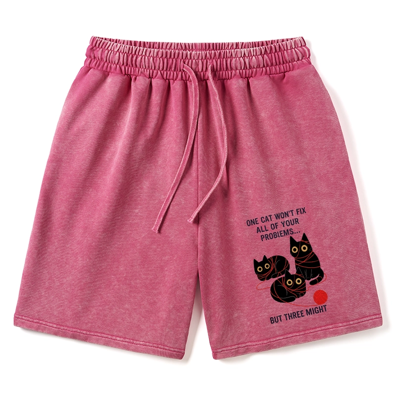 Tokyo-Tiger Three Cats Fix All Problems Washed Shorts