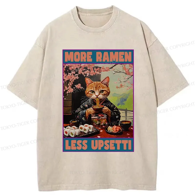 Tokyo-Tiger More Ramen Less Upsetti Washed T-Shirt