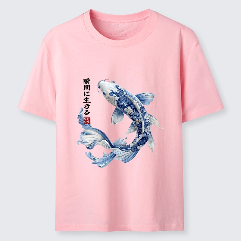 Tokyo-Tiger Blue And White Koi Fish Japanese Art Print Classic T-Shirt