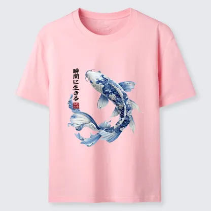 Tokyo-Tiger Blue And White Koi Fish Japanese Art Print Classic T-Shirt