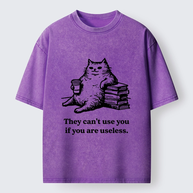 Tokyo-Tiger Cat Proving Uselessness Is A Superpower Washed T-Shirt