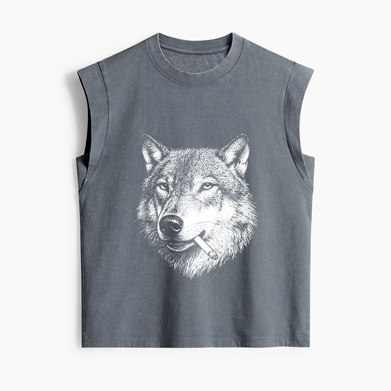 Tokyo-Tiger Cool Wolf Meme Bad Decisions Pending Women's Washed Tank Tops