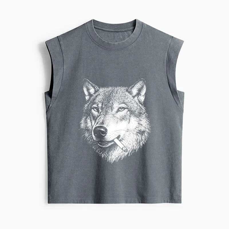 Tokyo-Tiger Cool Wolf Meme Bad Decisions Pending Women's Washed Tank Tops Sale
