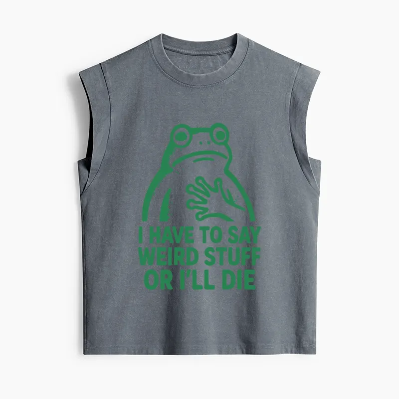 Tokyo-Tiger Weird Frog Funny Meme Women's Washed Tank Tops