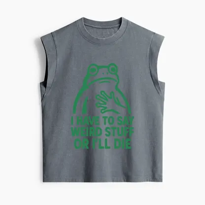 Tokyo-Tiger Weird Frog Funny Meme Women's Washed Tank Tops