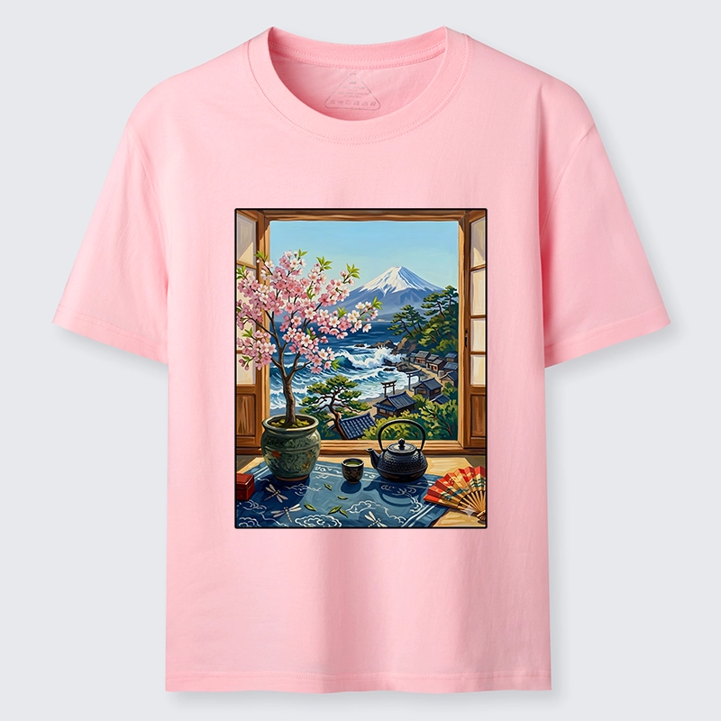 Tokyo-Tiger Mount Fuji View From Japanese Window Classic T-Shirt
