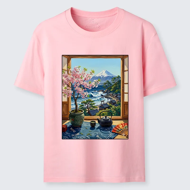Tokyo-Tiger Mount Fuji View From Japanese Window Classic T-Shirt