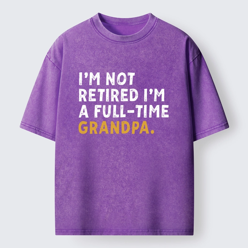 Tokyo-Tiger Official Full Time Grandpa Duty Washed T-Shirt