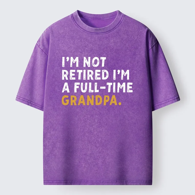 Tokyo-Tiger Official Full Time Grandpa Duty Washed T-Shirt