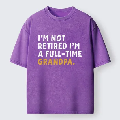 Tokyo-Tiger Official Full Time Grandpa Duty Washed T-Shirt