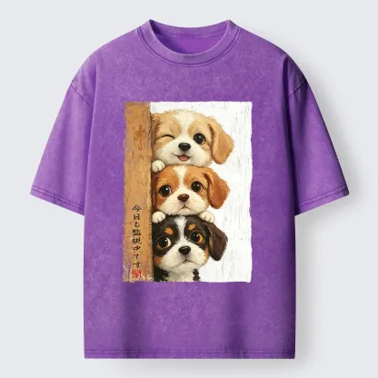 Tokyo-Tiger Dog Squad Watching You Washed T-Shirt