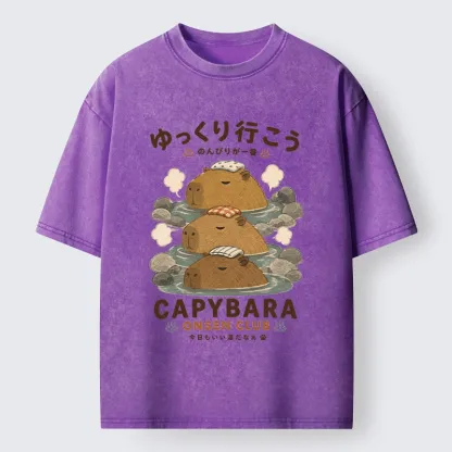 Tokyo-Tiger Hot Spring Life Slow Vibes Only Washed T-Shirt