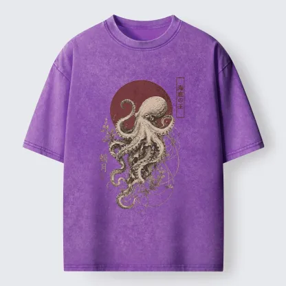 Tokyo-Tiger Deep Sea King Octopus Washed T-Shirt
