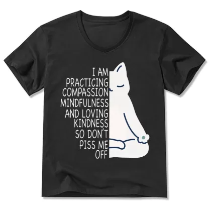 Tokyo-Tiger Calm Black Cat With Anger Issues V-Neck Classic T-Shirt