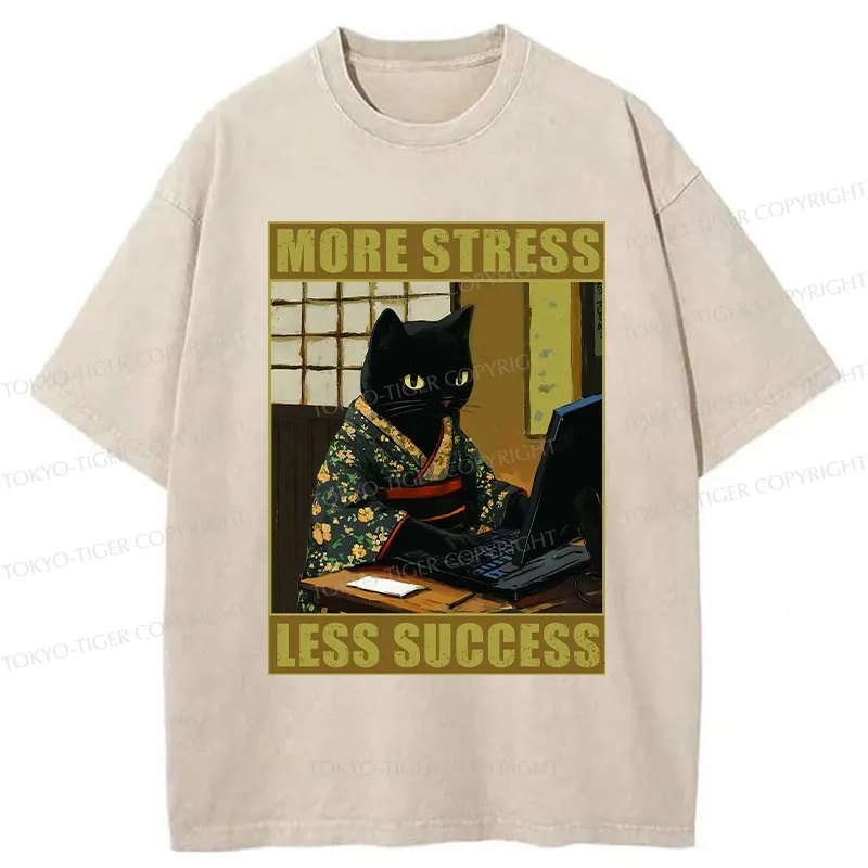 Tokyo-Tiger More Stress Less Success Washed T-Shirt