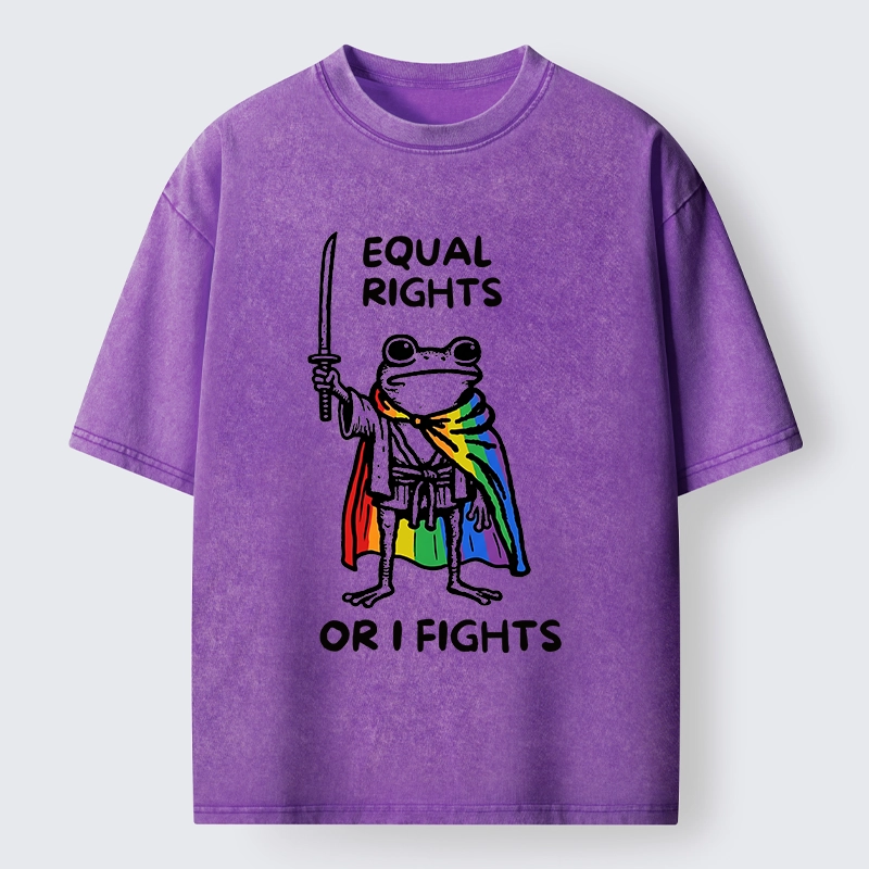 Tokyo-Tiger Equal Rights Or The Frog Fights Washed T-Shirt