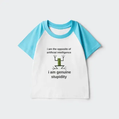 Tokyo-Tiger Genuine Stupidity Frog Meme Kids Raglan T-shirt