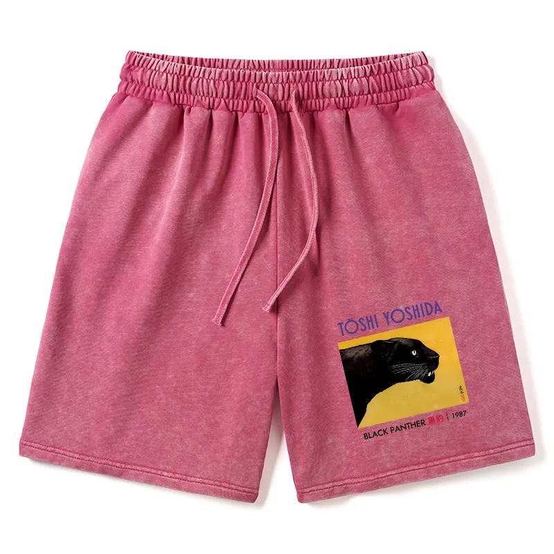 Tokyo-Tiger Black Panther Washed Shorts