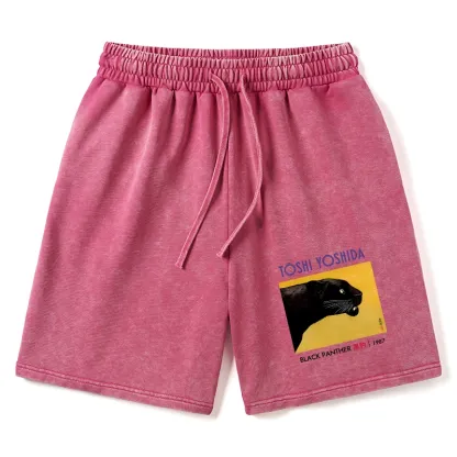 Tokyo-Tiger Black Panther Washed Shorts