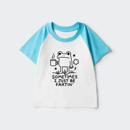 Tokyo-Tiger Sometimes A Frog Just Needs To Fart Kids Raglan T-shirt