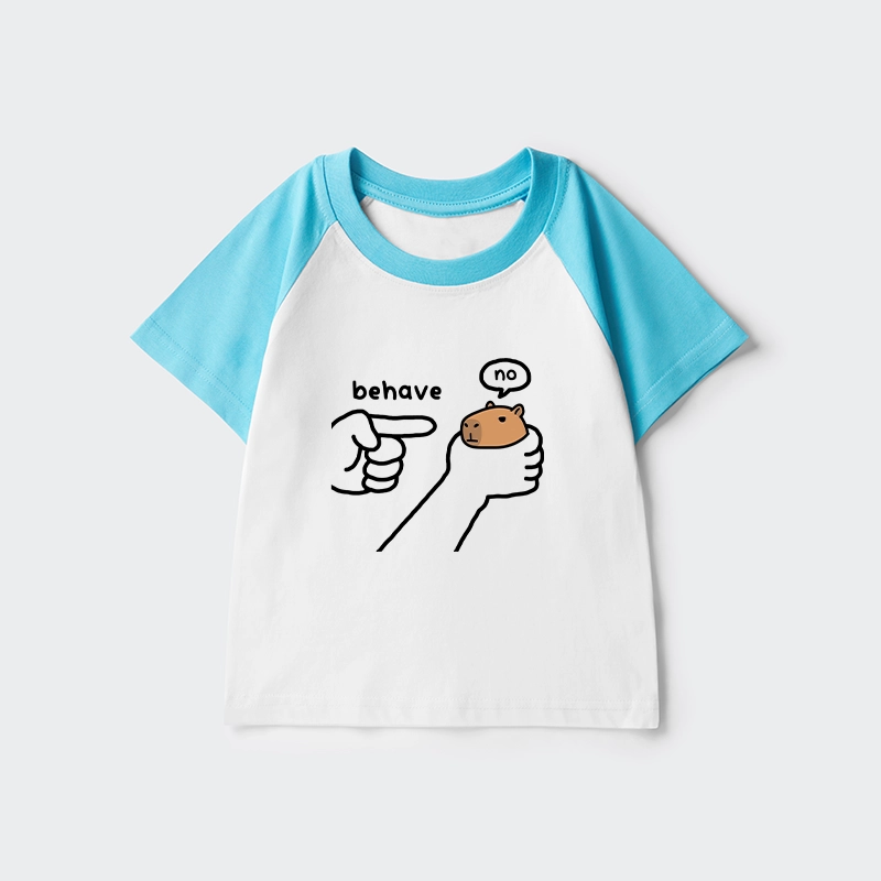 Tokyo-Tiger Dishonest Capybara Kids Raglan T-shirt