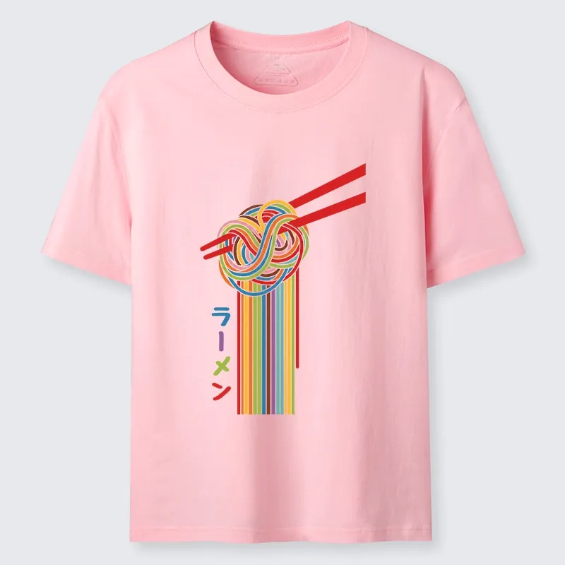 Tokyo-Tiger Colorful Noodles On Red Chopsticks Classic T-Shirt