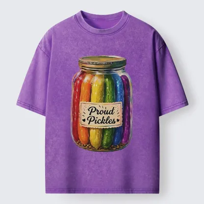Tokyo-Tiger Proud Pickles Rainbow Pride Jar Washed T-Shirt