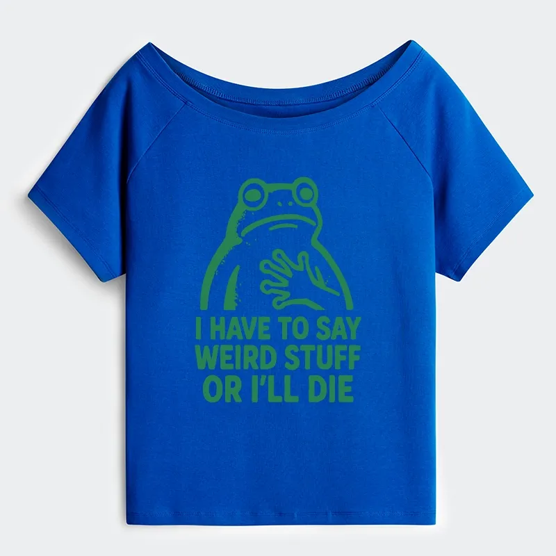 Tokyo-Tiger Weird Frog Funny Meme Off Shoulder T-Shirt