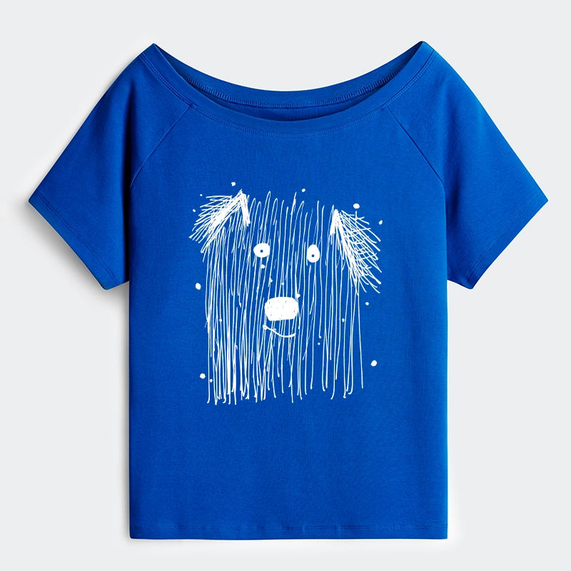 Tokyo-Tiger Fluffy Chaos In Dog Form Off Shoulder T-Shirt