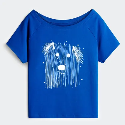 Tokyo-Tiger Fluffy Chaos In Dog Form Off Shoulder T-Shirt