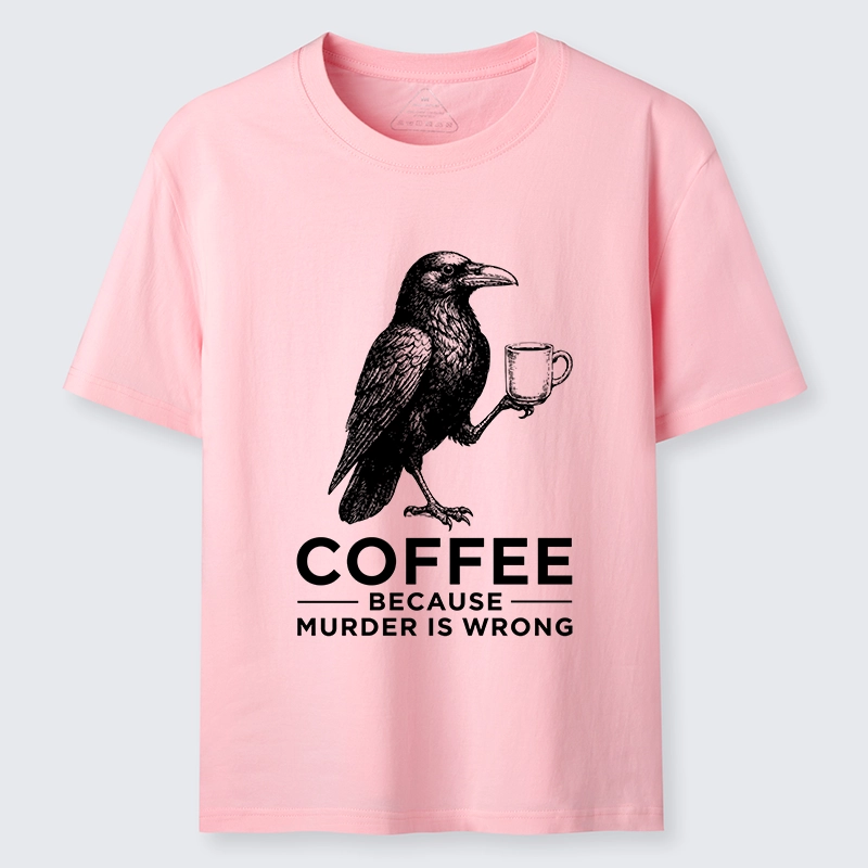 Tokyo-Tiger Raven Holding Coffee Life Mood Classic T-Shirt