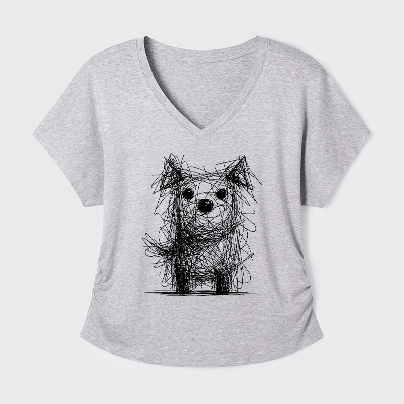 Tokyo-Tiger Scruffy Dog Chaos Art Modal Dolman Sleeve T-Shirt