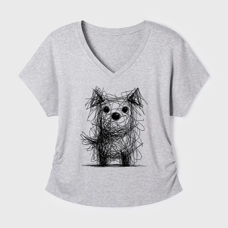 Tokyo-Tiger Scruffy Dog Chaos Art Modal Dolman Sleeve T-Shirt