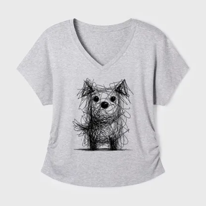 Tokyo-Tiger Scruffy Dog Chaos Art Modal Dolman Sleeve T-Shirt