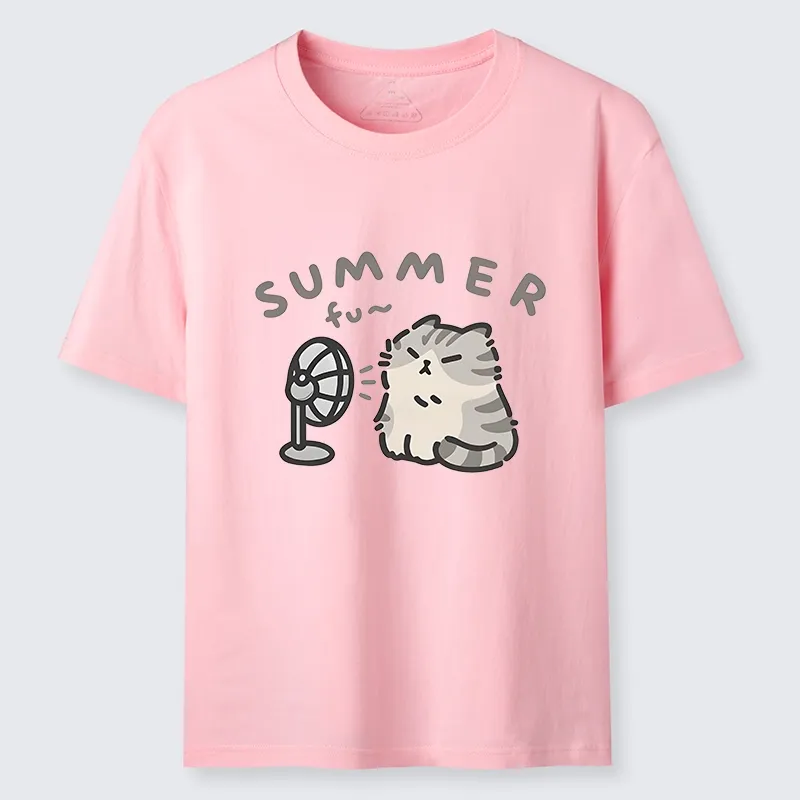 Tokyo-Tiger Summer Cat Chills With A Fan Classic T-Shirt