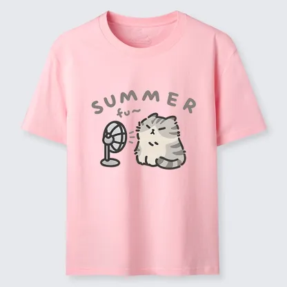 Tokyo-Tiger Summer Cat Chills With A Fan Classic T-Shirt