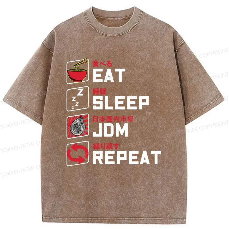 Tokyo-Tiger Happy Daily List Washed T-Shirt