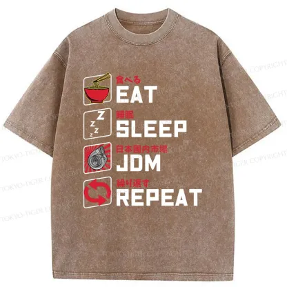Tokyo-Tiger Happy Daily List Washed T-Shirt