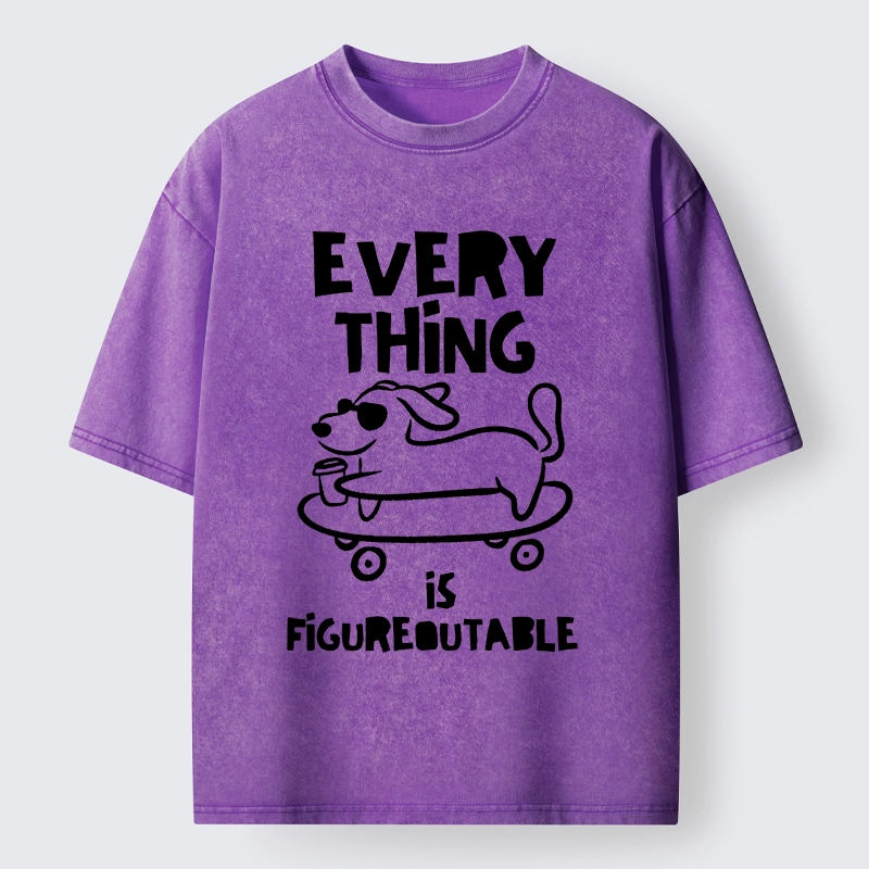 Tokyo-Tiger Cool Shades Dog Master Life Troubles Easily Washed T-Shirt