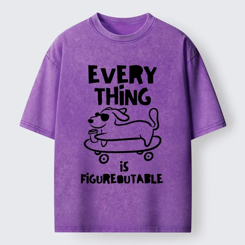 Tokyo-Tiger Cool Shades Dog Master Life Troubles Easily Washed T-Shirt